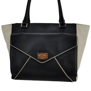 KATE SPADE  Black and Ivory Pebble Leather Tote Bag Pre-Owned
